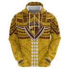 Personalized Hawthorn Hawks Zip Hoodie Polynesian Tribal Pattern Heritage Football