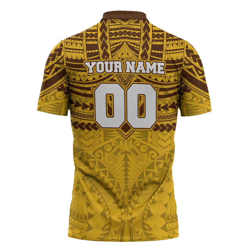 Personalized Hawthorn Hawks Zipper Polo Shirt Polynesian Tribal Pattern Heritage Football