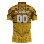 Personalized Hawthorn Hawks Zipper Polo Shirt Polynesian Tribal Pattern Heritage Football