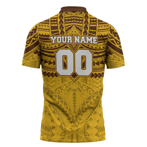 Personalized Hawthorn Hawks Zipper Polo Shirt Polynesian Tribal Pattern Heritage Football