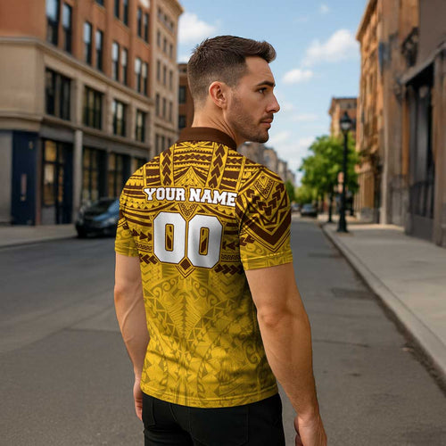 Personalized Hawthorn Hawks Zipper Polo Shirt Polynesian Tribal Pattern Heritage Football