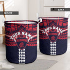 Personalized Melbourne Demons Laundry Basket Polynesian Tribal Pattern Heritage Football