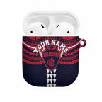 Personalized Melbourne Demons AirPods Case Polynesian Tribal Pattern Heritage Football