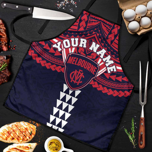 Personalized Melbourne Demons Apron Polynesian Tribal Pattern Heritage Football