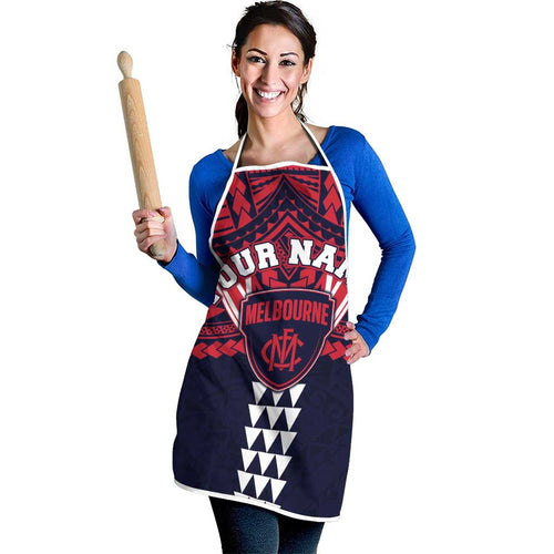 Personalized Melbourne Demons Apron Polynesian Tribal Pattern Heritage Football