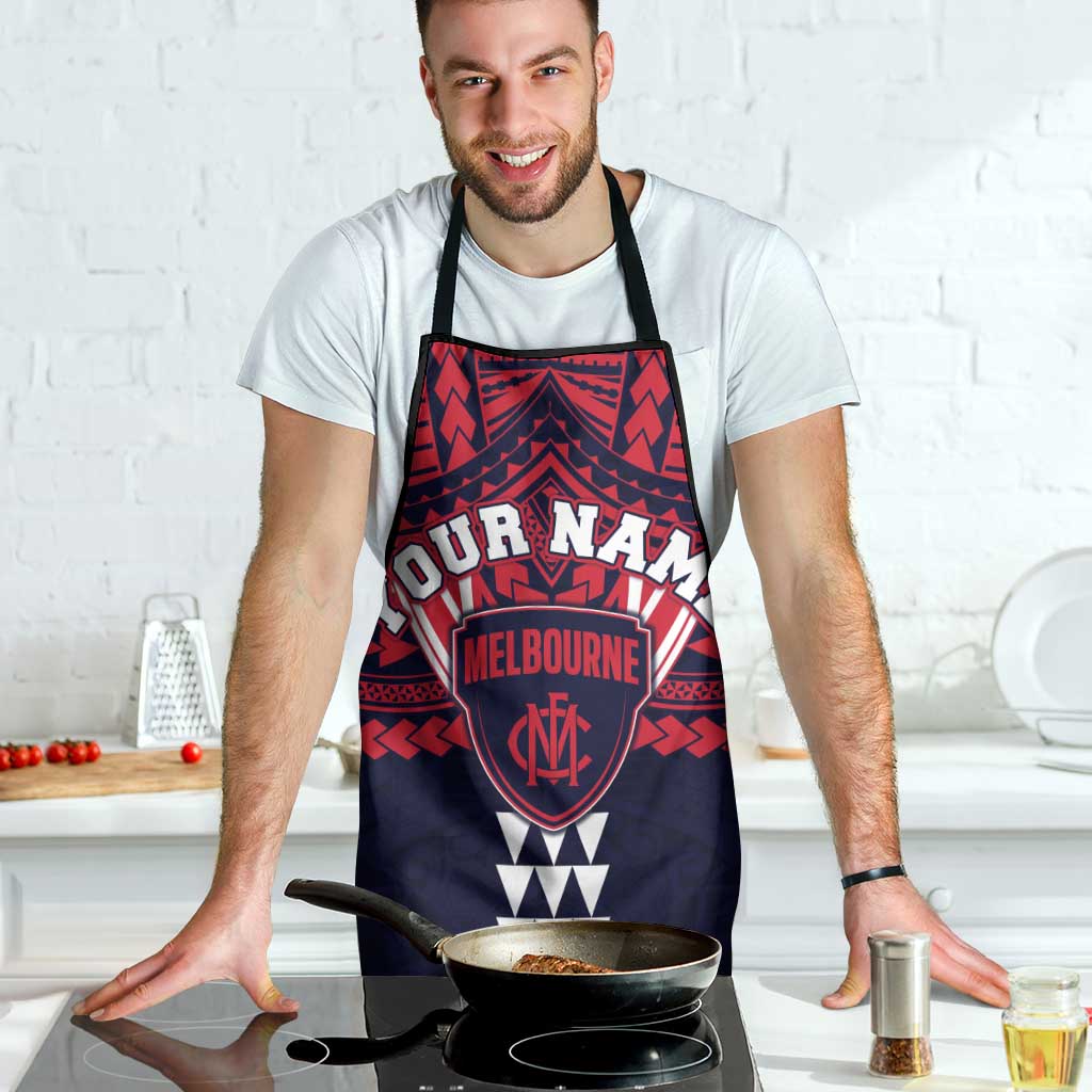 Personalized Melbourne Demons Apron Polynesian Tribal Pattern Heritage Football