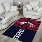Personalized Melbourne Demons Area Rug Polynesian Tribal Pattern Heritage Football