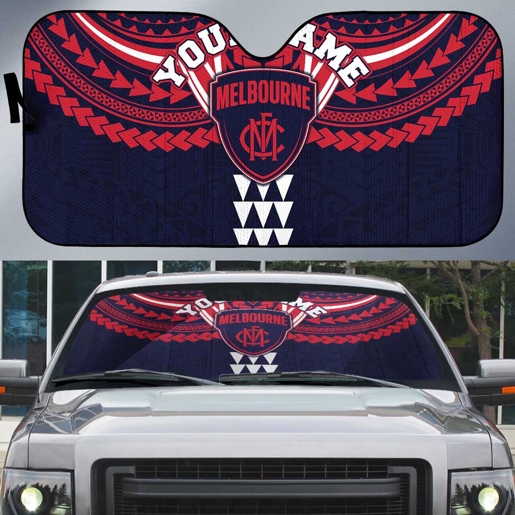 Personalized Melbourne Demons Auto Sun Shade Polynesian Tribal Pattern Heritage Football