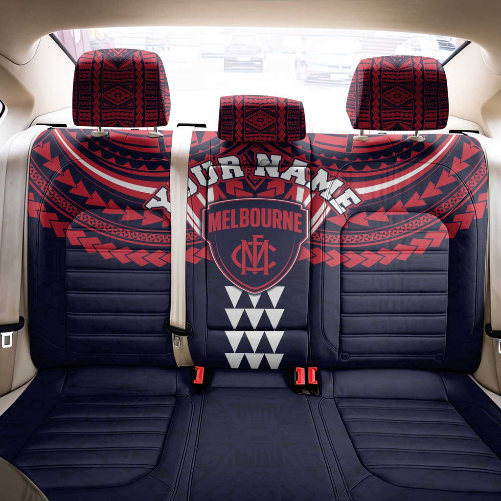 Personalized Melbourne Demons Back Car Seat Cover Polynesian Tribal Pattern Heritage Football