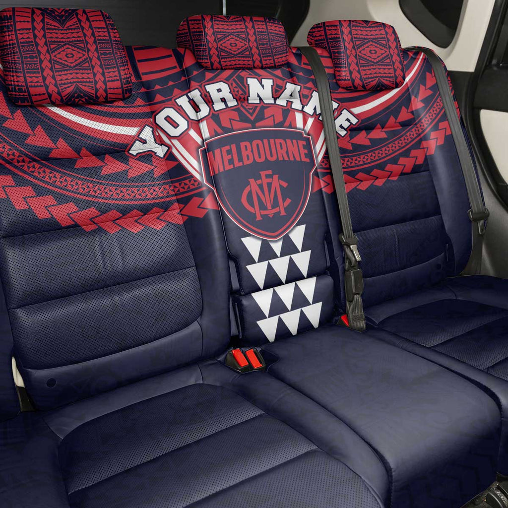 Personalized Melbourne Demons Back Car Seat Cover Polynesian Tribal Pattern Heritage Football