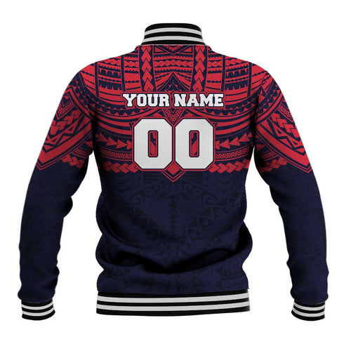 Personalized Melbourne Demons Baseball Jacket Polynesian Tribal Pattern Heritage Football