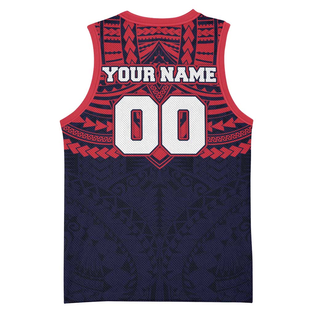 Personalized Melbourne Demons Basketball Jersey Polynesian Tribal Pattern Heritage Football