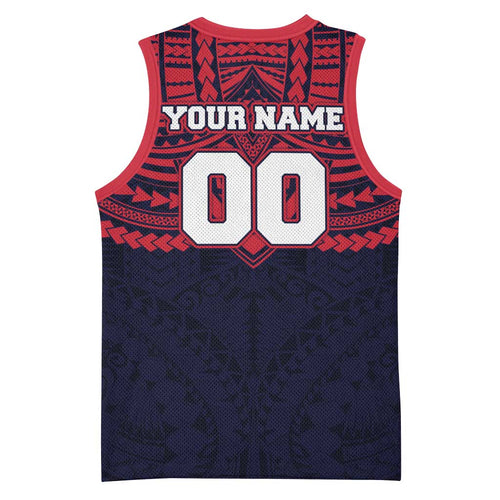 Personalized Melbourne Demons Basketball Jersey Polynesian Tribal Pattern Heritage Football