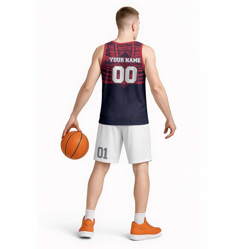 Personalized Melbourne Demons Basketball Jersey Polynesian Tribal Pattern Heritage Football