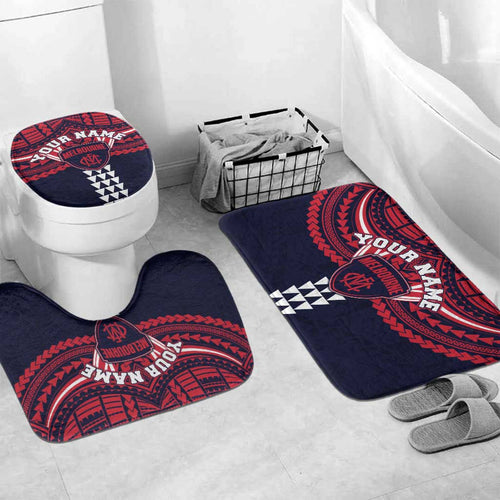 Personalized Melbourne Demons Bathroom Set Polynesian Tribal Pattern Heritage Football