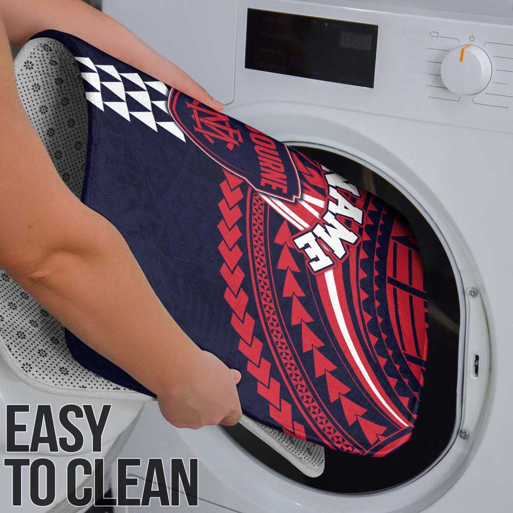 Personalized Melbourne Demons Bathroom Set Polynesian Tribal Pattern Heritage Football