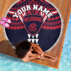Personalized Melbourne Demons Beach Blanket Polynesian Tribal Pattern Heritage Football