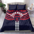 Personalized Melbourne Demons Bedding Set Polynesian Tribal Pattern Heritage Football