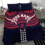 Personalized Melbourne Demons Bedding Set Polynesian Tribal Pattern Heritage Football
