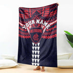 Personalized Melbourne Demons Blanket Polynesian Tribal Pattern Heritage Football