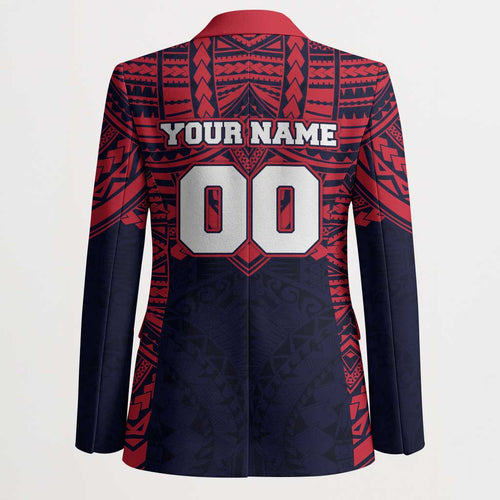 Personalized Melbourne Demons Blazer Polynesian Tribal Pattern Heritage Football