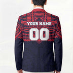 Personalized Melbourne Demons Blazer Polynesian Tribal Pattern Heritage Football