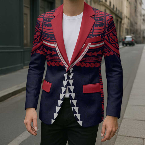Personalized Melbourne Demons Blazer Polynesian Tribal Pattern Heritage Football
