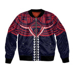 Personalized Melbourne Demons Bomber Jacket Polynesian Tribal Pattern Heritage Football