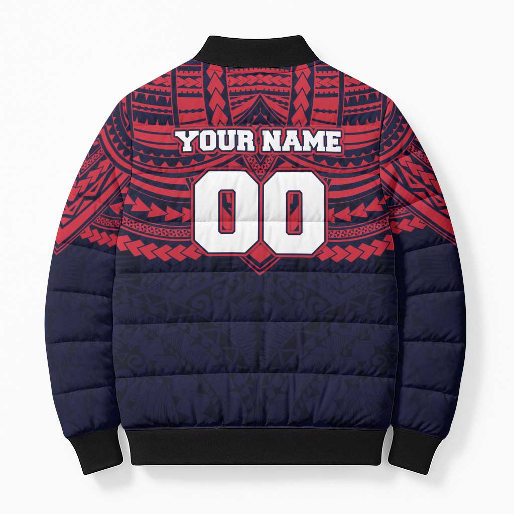 Personalized Melbourne Demons Bomber Puffer Jacket Polynesian Tribal Pattern Heritage Football