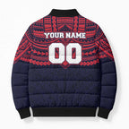 Personalized Melbourne Demons Bomber Puffer Jacket Polynesian Tribal Pattern Heritage Football