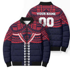 Personalized Melbourne Demons Bomber Puffer Jacket Polynesian Tribal Pattern Heritage Football