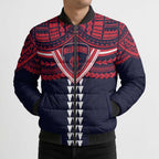 Personalized Melbourne Demons Bomber Puffer Jacket Polynesian Tribal Pattern Heritage Football