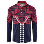 Personalized Melbourne Demons Button Sweatshirt Polynesian Tribal Pattern Heritage Football