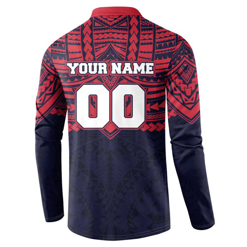 Personalized Melbourne Demons Button Sweatshirt Polynesian Tribal Pattern Heritage Football