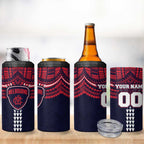 Personalized Melbourne Demons 4 in 1 Can Cooler Tumbler Polynesian Tribal Pattern Heritage Football