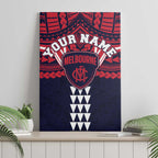 Personalized Melbourne Demons Canvas Wall Art Polynesian Tribal Pattern Heritage Football