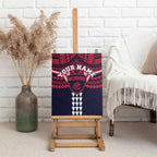 Personalized Melbourne Demons Canvas Wall Art Polynesian Tribal Pattern Heritage Football