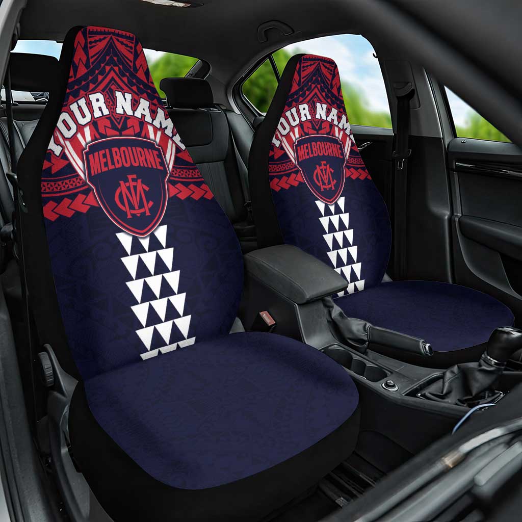 Personalized Melbourne Demons Car Seat Cover Polynesian Tribal Pattern Heritage Football