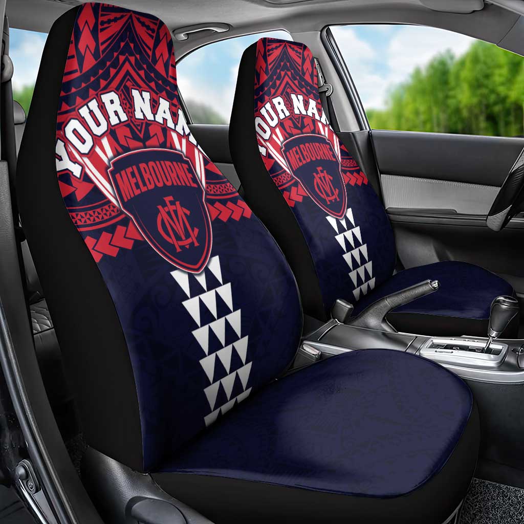 Personalized Melbourne Demons Car Seat Cover Polynesian Tribal Pattern Heritage Football