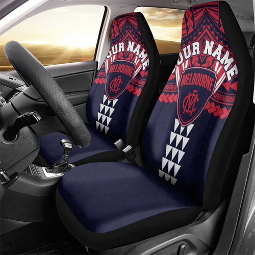 Personalized Melbourne Demons Car Seat Cover Polynesian Tribal Pattern Heritage Football