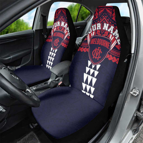 Personalized Melbourne Demons Car Seat Cover Polynesian Tribal Pattern Heritage Football