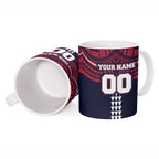 Personalized Melbourne Demons Ceramic Mug Polynesian Tribal Pattern Heritage Football