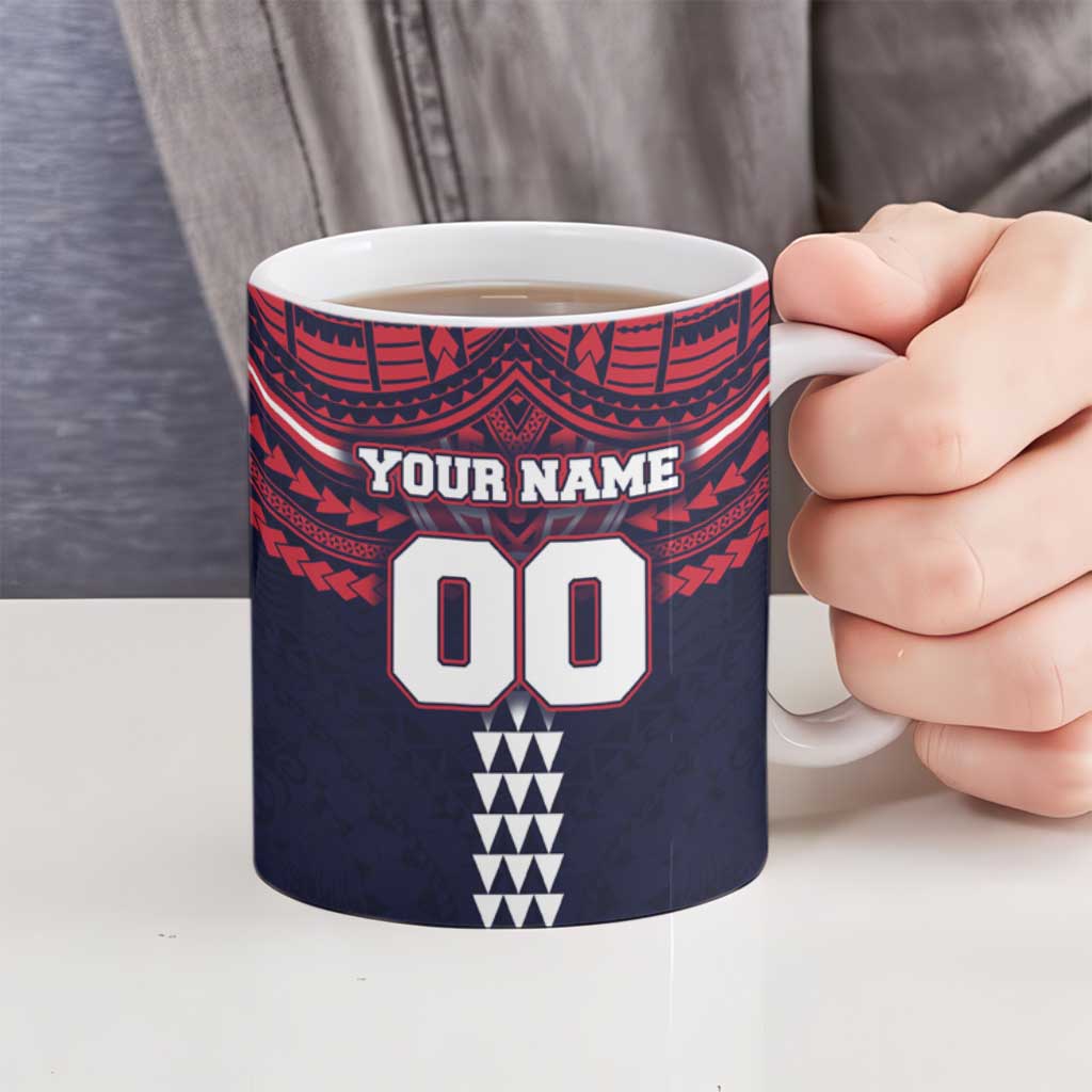 Personalized Melbourne Demons Ceramic Mug Polynesian Tribal Pattern Heritage Football