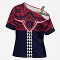 Personalized Melbourne Demons Cross Shoulder Shirt Polynesian Tribal Pattern Heritage Football