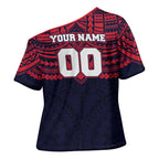 Personalized Melbourne Demons Cross Shoulder Shirt Polynesian Tribal Pattern Heritage Football