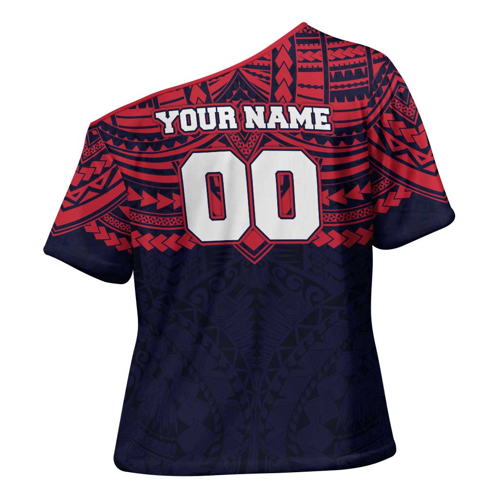 Personalized Melbourne Demons Cross Shoulder Shirt Polynesian Tribal Pattern Heritage Football