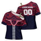 Personalized Melbourne Demons Cross Shoulder Shirt Polynesian Tribal Pattern Heritage Football