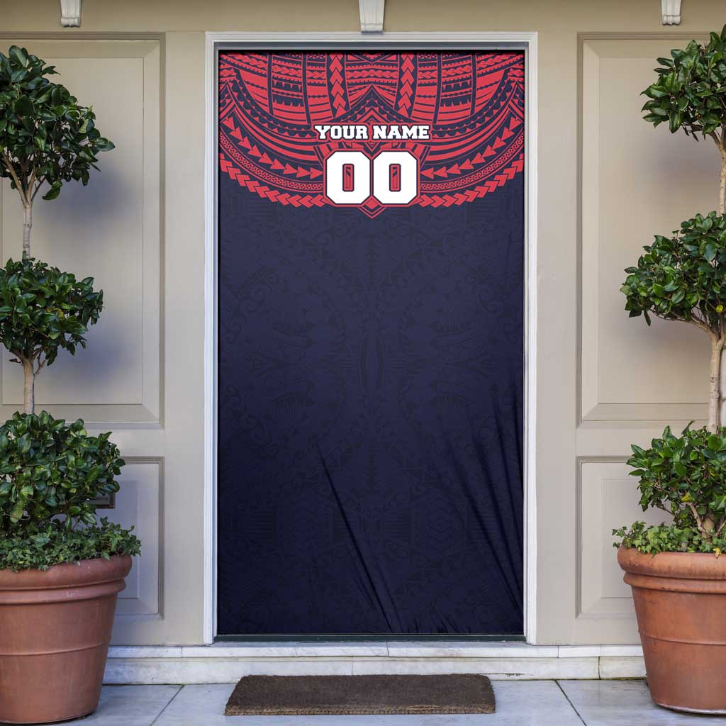 Personalized Melbourne Demons Door Cover Polynesian Tribal Pattern Heritage Football