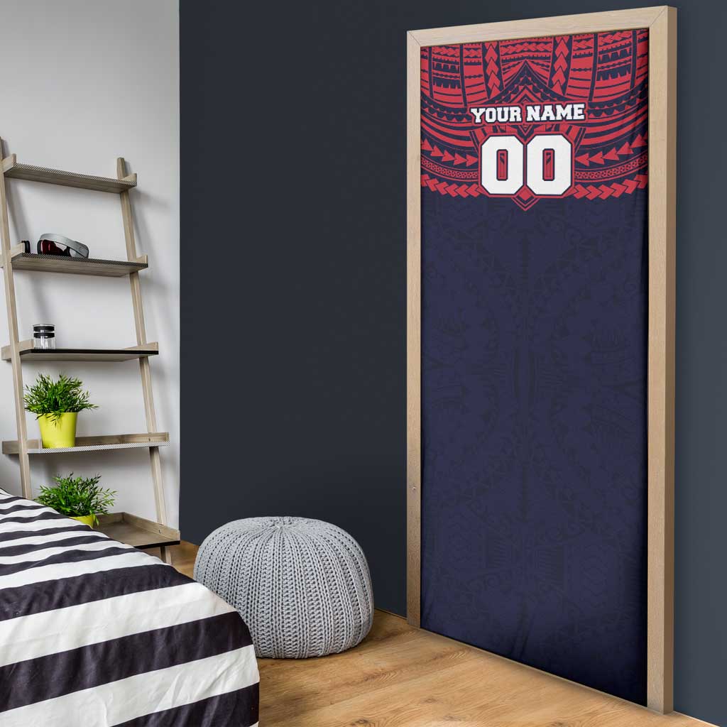 Personalized Melbourne Demons Door Cover Polynesian Tribal Pattern Heritage Football