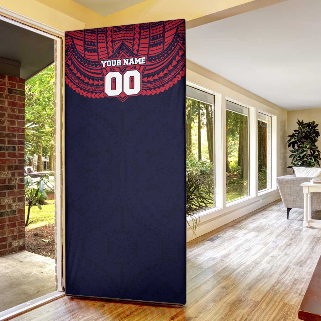 Personalized Melbourne Demons Door Cover Polynesian Tribal Pattern Heritage Football